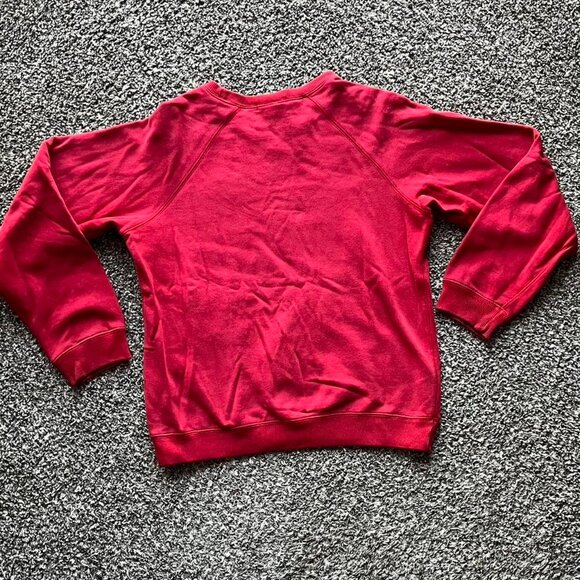 Vntg Polo Ralph Lauren Sweatshirt Womens Large Red Preppy Cotton Classic Winter - Picture 4 of 8